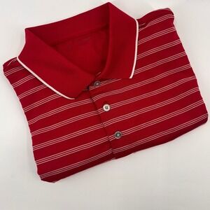 Callaway Men's Red White Striped Golf Polo Shirt Short Sleeve Collar Button XXL